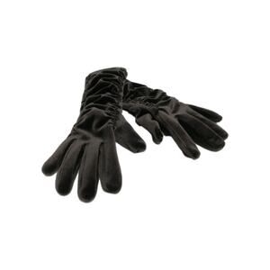 FOWNES Brown Velvet Rushed Lined Gloves 12” LONG, OVER WRIST OS